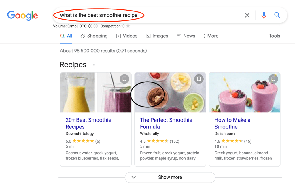 informational search intent SEO search query