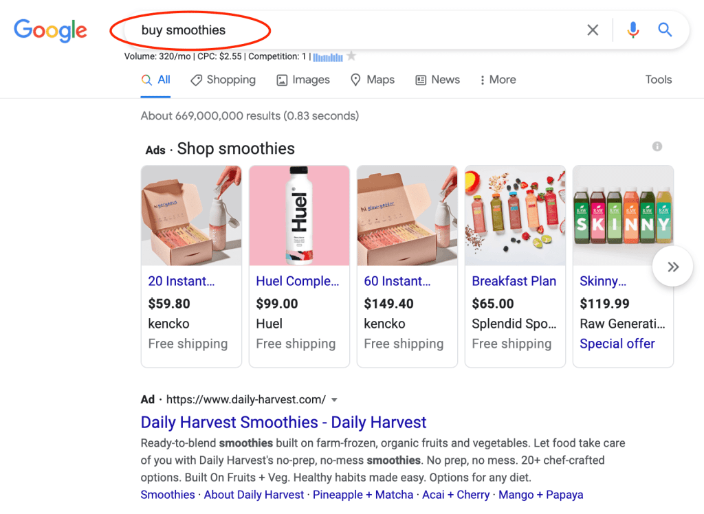 transactional search query